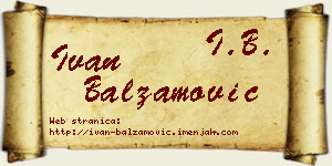 Ivan Balzamović vizit kartica